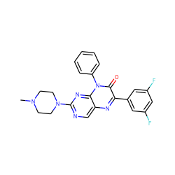 CN1CCN(c2ncc3nc(-c4cc(F)cc(F)c4)c(=O)n(-c4ccccc4)c3n2)CC1 ZINC000004238359