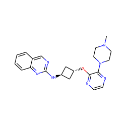 CN1CCN(c2nccnc2O[C@H]2C[C@H](Nc3ncc4ccccc4n3)C2)CC1 ZINC000146887460