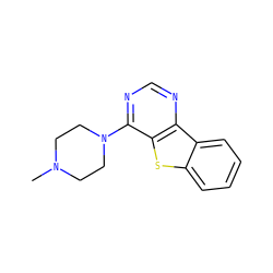 CN1CCN(c2ncnc3c2sc2ccccc23)CC1 ZINC000073196246