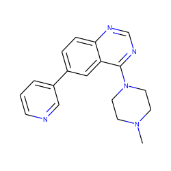 CN1CCN(c2ncnc3ccc(-c4cccnc4)cc23)CC1 ZINC000004258380