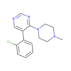 CN1CCN(c2ncncc2-c2ccccc2Cl)CC1 ZINC000004239300