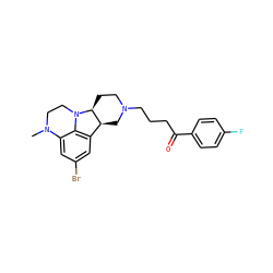 CN1CCN2c3c(cc(Br)cc31)[C@@H]1CN(CCCC(=O)c3ccc(F)cc3)CC[C@@H]12 ZINC000038461338