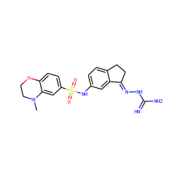 CN1CCOc2ccc(S(=O)(=O)Nc3ccc4c(c3)/C(=N/NC(=N)N)CC4)cc21 ZINC000045284811