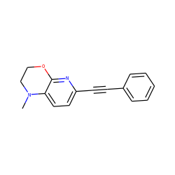 CN1CCOc2nc(C#Cc3ccccc3)ccc21 ZINC000066079054