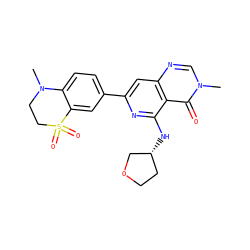 CN1CCS(=O)(=O)c2cc(-c3cc4ncn(C)c(=O)c4c(N[C@@H]4CCOC4)n3)ccc21 ZINC000115625108