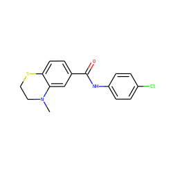 CN1CCSc2ccc(C(=O)Nc3ccc(Cl)cc3)cc21 ZINC000003030570