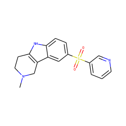 CN1CCc2[nH]c3ccc(S(=O)(=O)c4cccnc4)cc3c2C1 ZINC000049072562