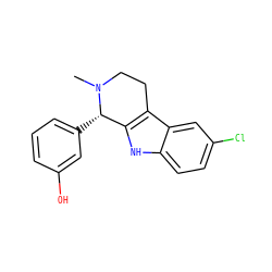 CN1CCc2c([nH]c3ccc(Cl)cc23)[C@@H]1c1cccc(O)c1 ZINC000049802863