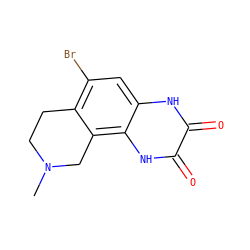 CN1CCc2c(Br)cc3[nH]c(=O)c(=O)[nH]c3c2C1 ZINC000027205522