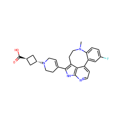 CN1CCc2c(C3=CCN([C@H]4C[C@H](C(=O)O)C4)CC3)[nH]c3nccc(c23)-c2cc(F)ccc21 ZINC001772642718