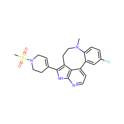 CN1CCc2c(C3=CCN(S(C)(=O)=O)CC3)[nH]c3nccc(c23)-c2cc(F)ccc21 ZINC001772571328