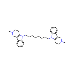 CN1CCc2c(c3ccccc3n2CCCCCCCCn2c3c(c4ccccc42)CN(C)CC3)C1 ZINC000474606058