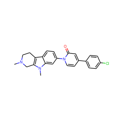 CN1CCc2c(n(C)c3cc(-n4ccc(-c5ccc(Cl)cc5)cc4=O)ccc23)C1 ZINC000064746290