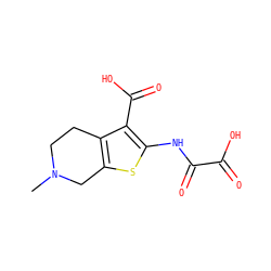 CN1CCc2c(sc(NC(=O)C(=O)O)c2C(=O)O)C1 ZINC000013491476
