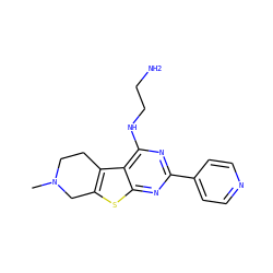 CN1CCc2c(sc3nc(-c4ccncc4)nc(NCCN)c23)C1 ZINC000223681502