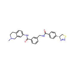 CN1CCc2ccc(NC(=O)c3cccc(CNC(=O)c4ccc([C@@H]5CSN=N5)cc4)c3)cc2C1 ZINC000169701487