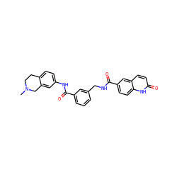 CN1CCc2ccc(NC(=O)c3cccc(CNC(=O)c4ccc5[nH]c(=O)ccc5c4)c3)cc2C1 ZINC000167971685