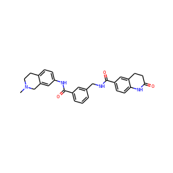 CN1CCc2ccc(NC(=O)c3cccc(CNC(=O)c4ccc5c(c4)CCC(=O)N5)c3)cc2C1 ZINC000167972413