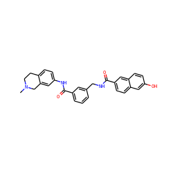 CN1CCc2ccc(NC(=O)c3cccc(CNC(=O)c4ccc5cc(O)ccc5c4)c3)cc2C1 ZINC000167953066