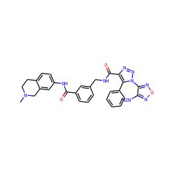 CN1CCc2ccc(NC(=O)c3cccc(CNC(=O)c4nnn(-c5nonc5N)c4-c4ccccc4)c3)cc2C1 ZINC000167964504