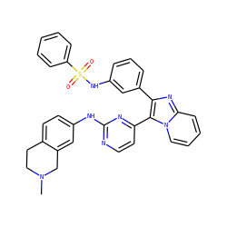 CN1CCc2ccc(Nc3nccc(-c4c(-c5cccc(NS(=O)(=O)c6ccccc6)c5)nc5ccccn45)n3)cc2C1 ZINC000072176292