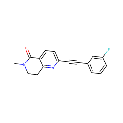 CN1CCc2nc(C#Cc3cccc(F)c3)ccc2C1=O ZINC000066075788