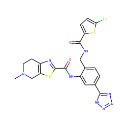 CN1CCc2nc(C(=O)Nc3cc(-c4nnn[nH]4)ccc3CNC(=O)c3ccc(Cl)s3)sc2C1 ZINC000073386131