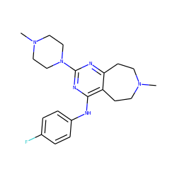 CN1CCc2nc(N3CCN(C)CC3)nc(Nc3ccc(F)cc3)c2CC1 ZINC000096928126