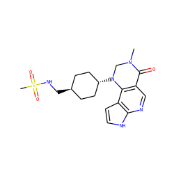 CN1CN([C@H]2CC[C@H](CNS(C)(=O)=O)CC2)c2c(cnc3[nH]ccc23)C1=O ZINC001772584014