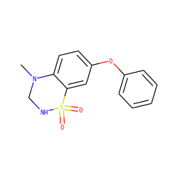 CN1CNS(=O)(=O)c2cc(Oc3ccccc3)ccc21 ZINC000142977532