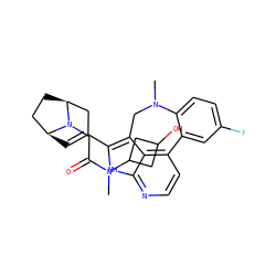 CN1Cc2c(C3=C[C@H]4CC[C@@H](C3)N4CC(=O)N(C)C3CC(O)C3)[nH]c3nccc(c23)-c2cc(F)ccc21 ZINC001772647480