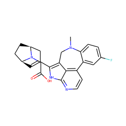 CN1Cc2c(C3=C[C@H]4CC[C@@H](C3)N4CC(=O)O)[nH]c3nccc(c23)-c2cc(F)ccc21 ZINC001772632981