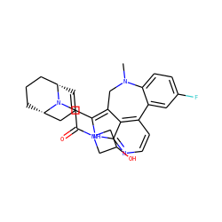 CN1Cc2c(C3=C[C@H]4CCC[C@@H](C3)N4CC(=O)N3CC(O)C3)[nH]c3nccc(c23)-c2cc(F)ccc21 ZINC001772615286