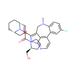 CN1Cc2c(C3=C[C@H]4CCC[C@@H](C3)N4CC(=O)N3CCC[C@H]3CO)[nH]c3nccc(c23)-c2cc(F)ccc21 ZINC001772603859