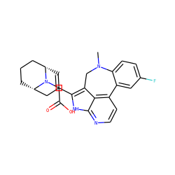 CN1Cc2c(C3=C[C@H]4CCC[C@@H](C3)N4CC(=O)O)[nH]c3nccc(c23)-c2cc(F)ccc21 ZINC001772650049