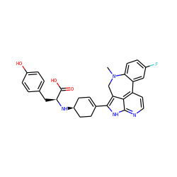 CN1Cc2c(C3=CC[C@H](N[C@@H](Cc4ccc(O)cc4)C(=O)O)CC3)[nH]c3nccc(c23)-c2cc(F)ccc21 ZINC001772639275