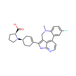 CN1Cc2c(C3=CC[C@H](N4CCC[C@H]4C(=O)O)CC3)[nH]c3nccc(c23)-c2cc(F)ccc21 ZINC001772645253