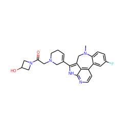 CN1Cc2c(C3=CCCN(CC(=O)N4CC(O)C4)C3)[nH]c3nccc(c23)-c2cc(F)ccc21 ZINC001772578933