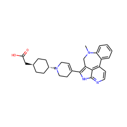 CN1Cc2c(C3=CCN([C@H]4CC[C@H](CC(=O)O)CC4)CC3)[nH]c3nccc(c23)-c2ccccc21 ZINC001772621606