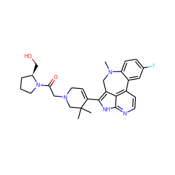 CN1Cc2c(C3=CCN(CC(=O)N4CCC[C@H]4CO)CC3(C)C)[nH]c3nccc(c23)-c2cc(F)ccc21 ZINC001772581565