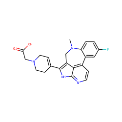 CN1Cc2c(C3=CCN(CC(=O)O)CC3)[nH]c3nccc(c23)-c2cc(F)ccc21 ZINC001772630916