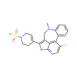 CN1Cc2c(C3=CCN(S(C)(=O)=O)CC3)[nH]c3ncc(F)c(c23)-c2ccccc21 ZINC001772598035
