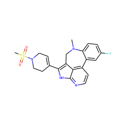 CN1Cc2c(C3=CCN(S(C)(=O)=O)CC3)[nH]c3nccc(c23)-c2cc(F)ccc21 ZINC001772656854