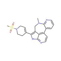 CN1Cc2c(C3=CCN(S(C)(=O)=O)CC3)[nH]c3nccc(c23)-c2cccnc21 ZINC001772625912