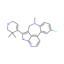 CN1Cc2c(C3=CCNCC3(C)C)[nH]c3nccc(c23)-c2cc(F)ccc21 ZINC001772655721