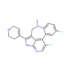 CN1Cc2c(C3=CCNCC3)[nH]c3ncc(F)c(c23)-c2cc(F)ccc21 ZINC001772596274