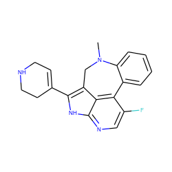 CN1Cc2c(C3=CCNCC3)[nH]c3ncc(F)c(c23)-c2ccccc21 ZINC001772589759