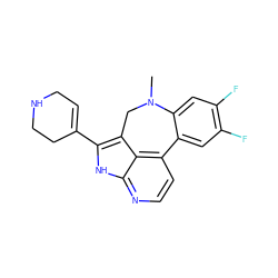 CN1Cc2c(C3=CCNCC3)[nH]c3nccc(c23)-c2cc(F)c(F)cc21 ZINC001772587396