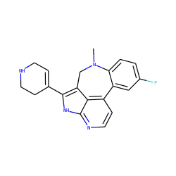 CN1Cc2c(C3=CCNCC3)[nH]c3nccc(c23)-c2cc(F)ccc21 ZINC001772638937