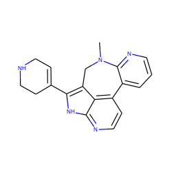 CN1Cc2c(C3=CCNCC3)[nH]c3nccc(c23)-c2cccnc21 ZINC001772585652